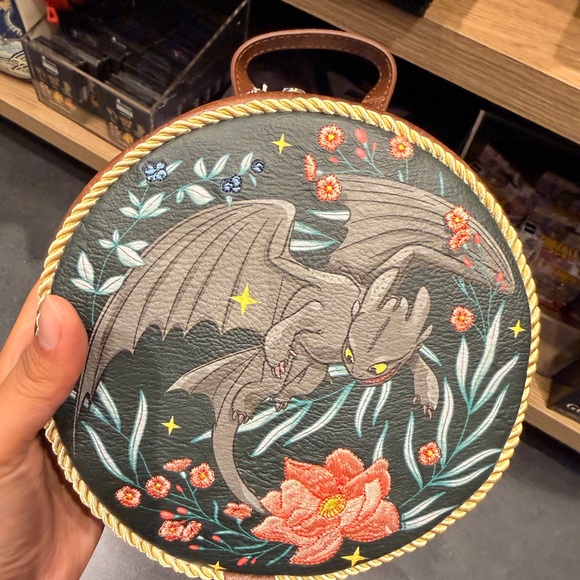 New Loungefly DreamWorks How To Train Your Dragon Toothless Floral Mini Backpack - Picture 5 of 6